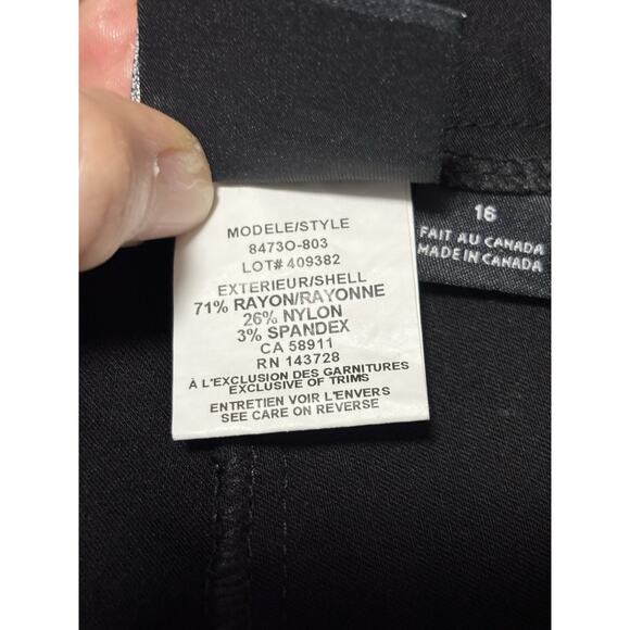 Tribal Women's 16 Black Pull On Cropped Pants Sexy Slimming Stretch Capsule - Picture 4 of 8